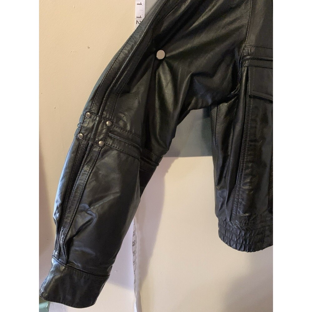 Motorcycle Jacket Insulated Studded Leather International Collection Sz42 Vtg - Picture 7 of 16